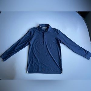 Walter Hagen Perfect 11 Long Sleeve Polo (Navy, Medium)